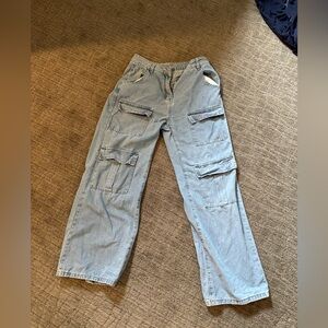 High Waist Baggy Cargo Jeans